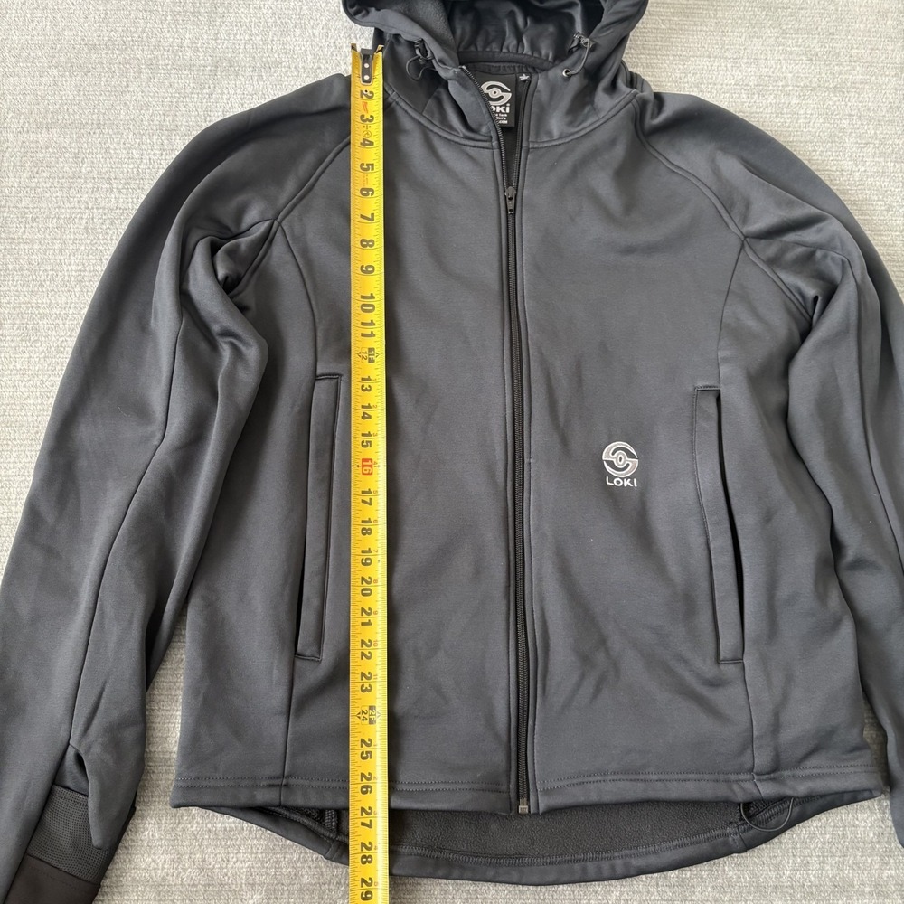 Loki Gear Hoodie Mens Large Black Full Zip All In One Tech Hiking Full Zip - Picture 6 of 11